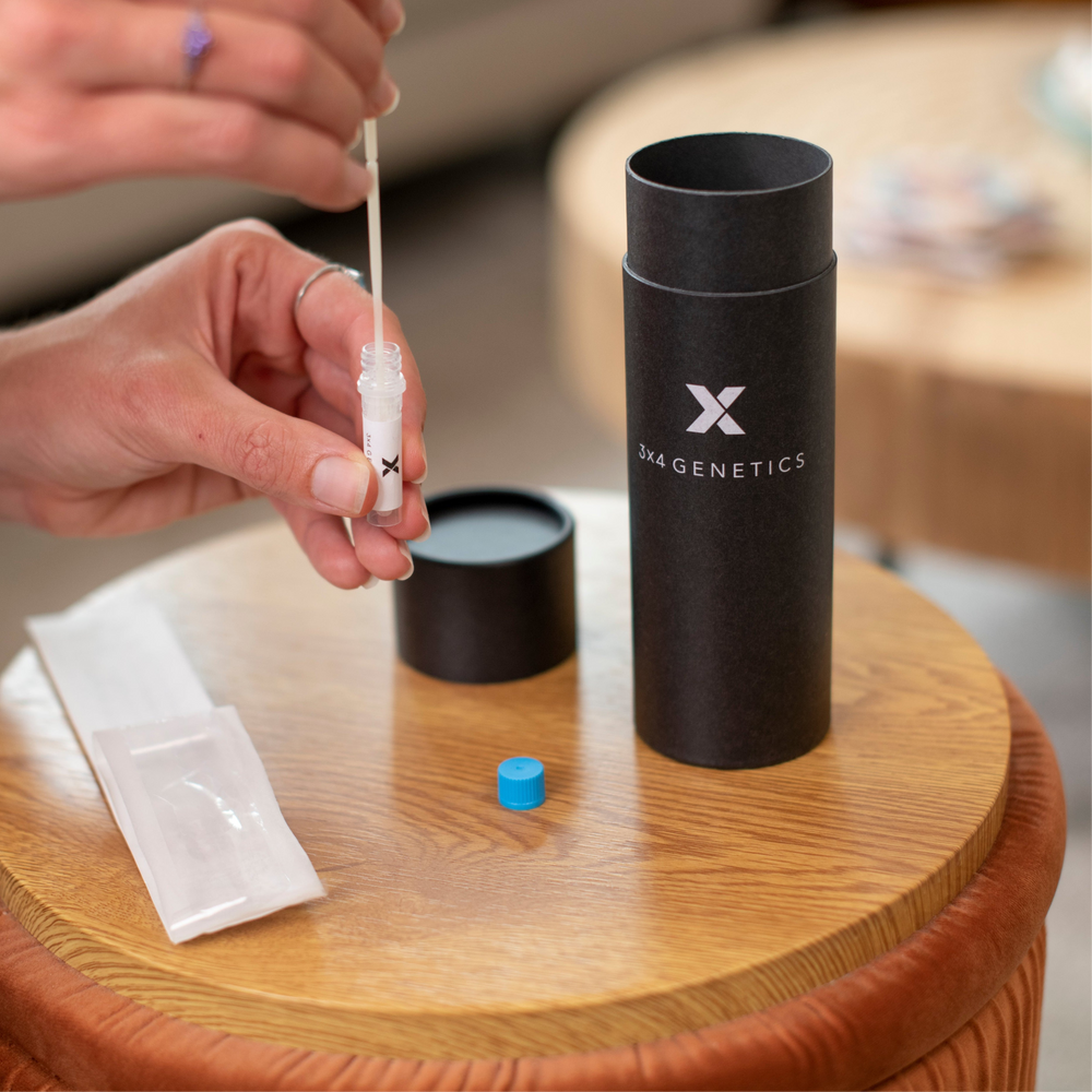 Representative 3X4 Genetics collection kit; supplier confirmed before ordering
